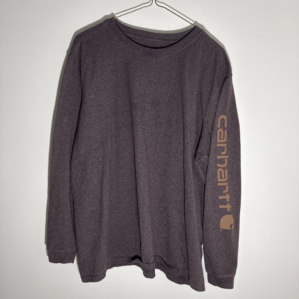 Carhartt Loose Fit Long Sleeve XL Dearborn Heavyweight Logo Sleeve Graphic Shirt